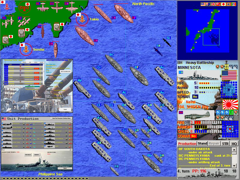 Naval strategy game, extension to the classic Battleship game: units can move!
