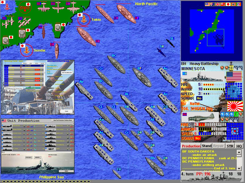 Screenshot of Battlefleet: Pacific War 1.44