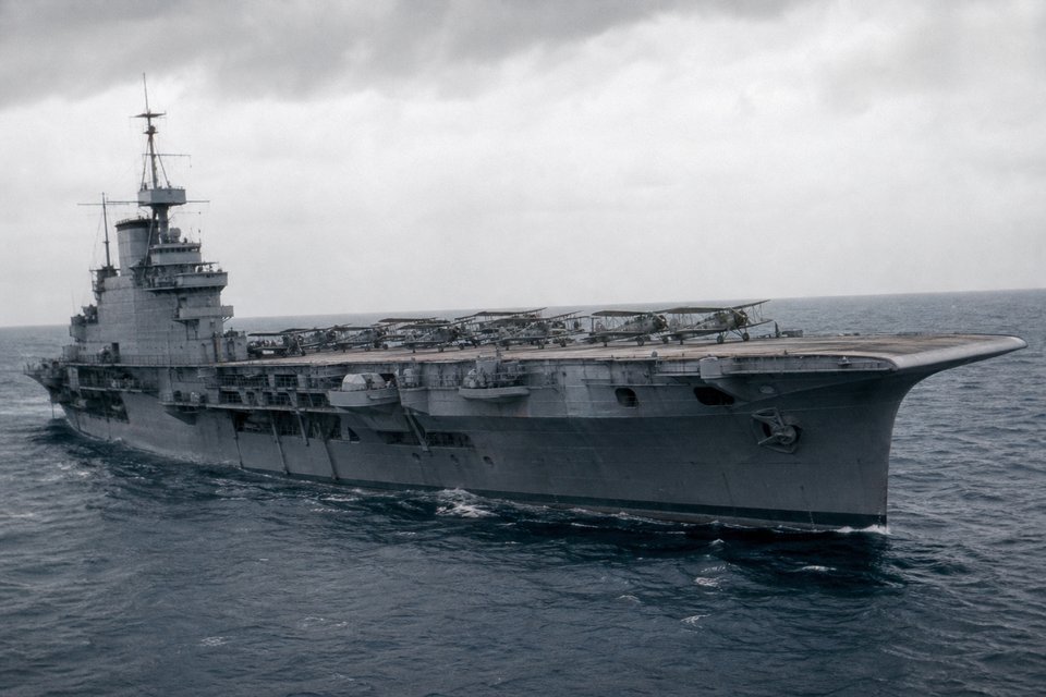HMS Ark Royal (91): Royal Navy Aircraft Carrier of WW2 (AI-generated image)