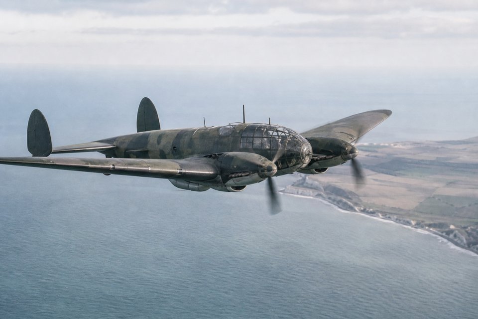 He111 WW2 Medium Bombers: Heinkel He 111 (AI-generated image)